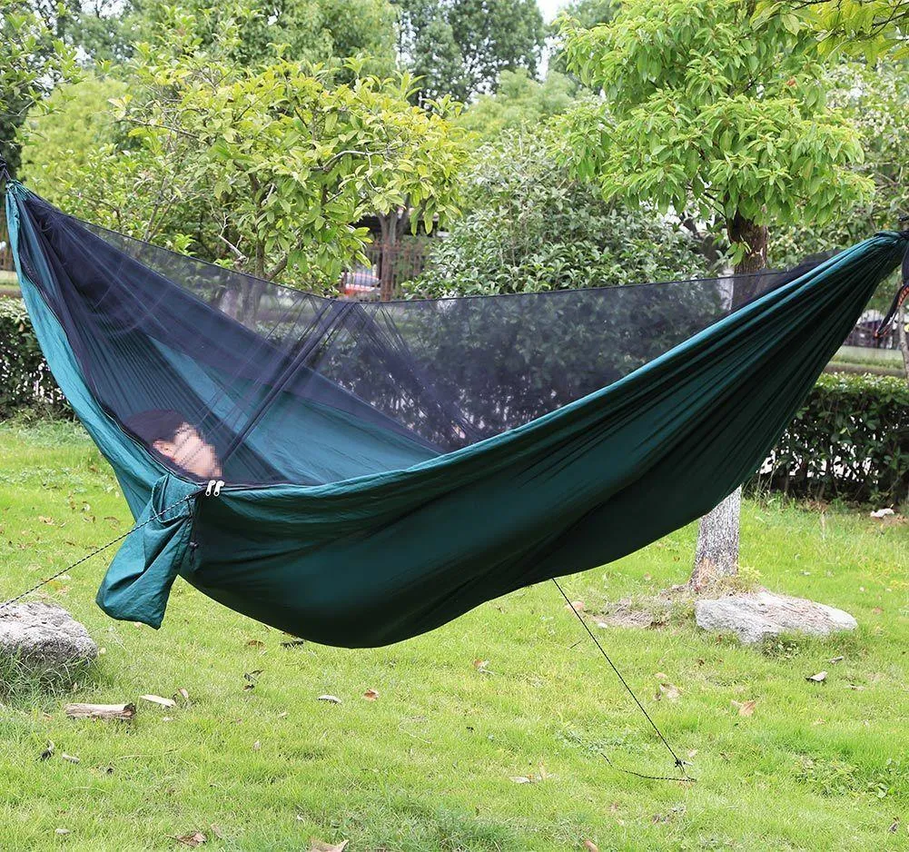 Mosquito Bug Net Hammock with Tie Rope & Pegs - Portable Outdoor Camping Hunting Leisure Travel