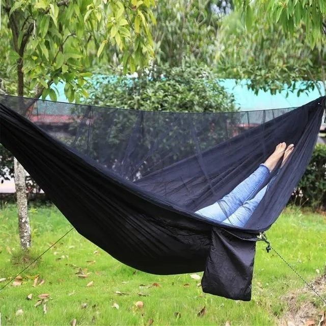 Mosquito Bug Net Hammock with Tie Rope & Pegs - Portable Outdoor Camping Hunting Leisure Travel