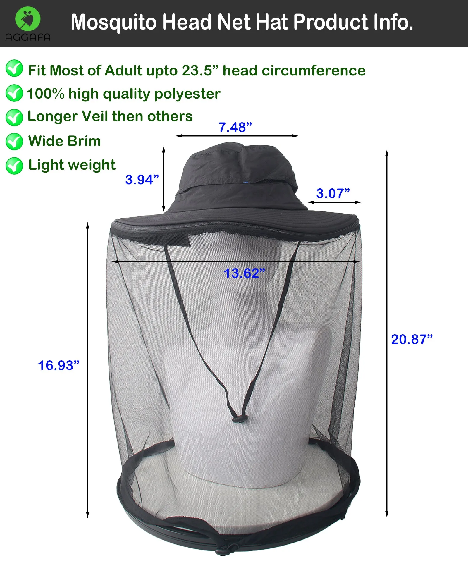 Mosquito hat (Black) and Mosquito sleeve (Medium)