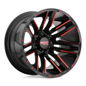 Moto Metal MO978 Razor 20X10 5X127 -24 mm Satin Black Machined Red Tint