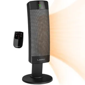 New - Lasko Ceramic Pedestal Tower Indoor Heater Black 1500W CS27600