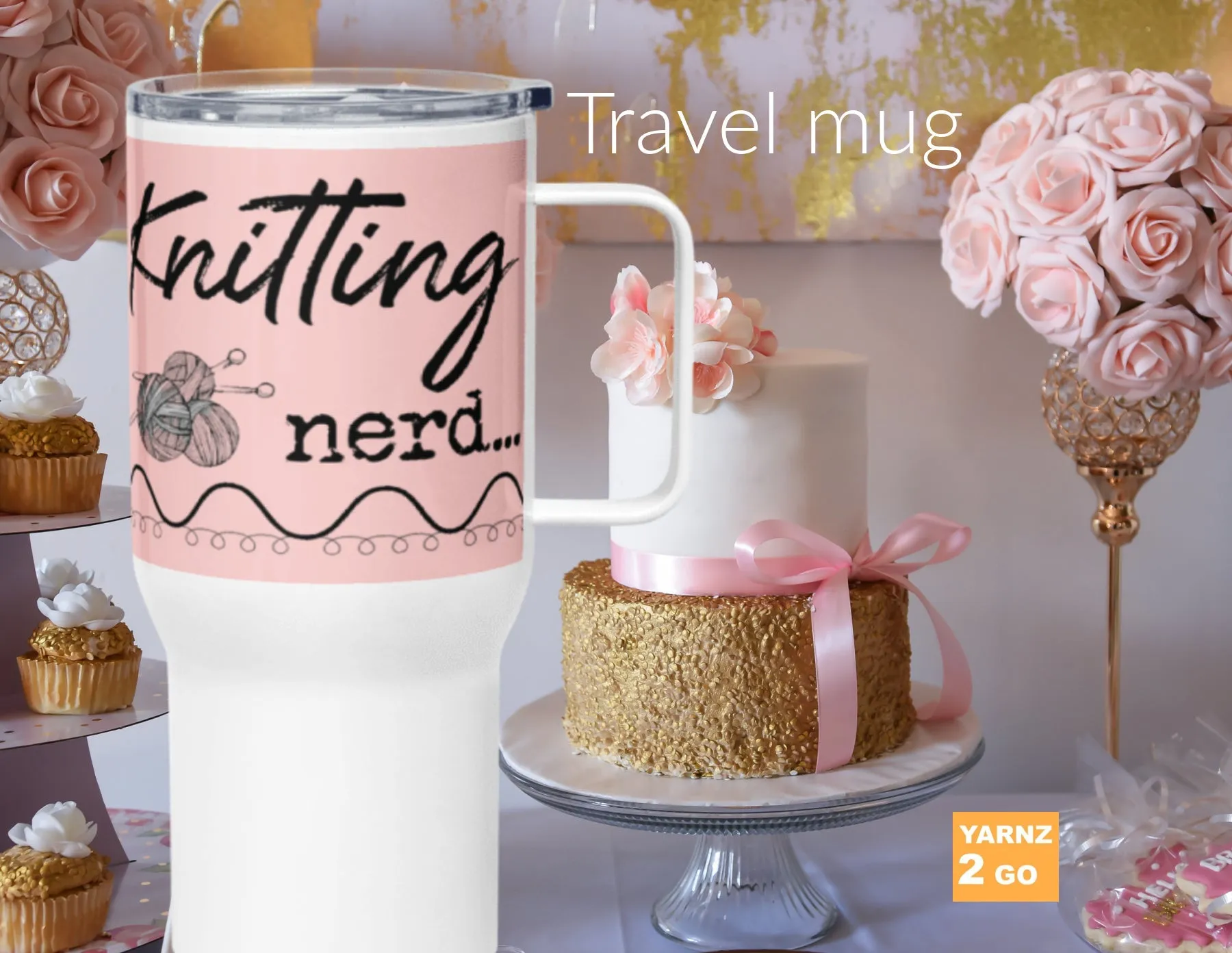 NEW! Travel mug for "knitting nerds"