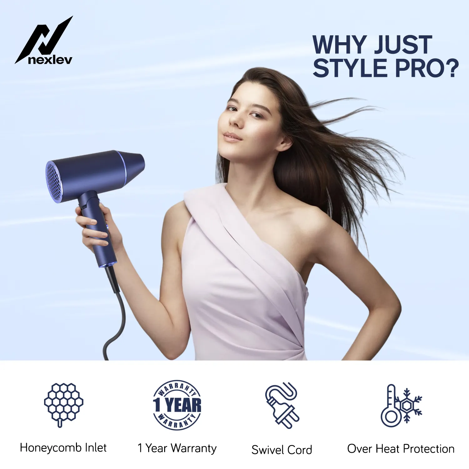 NexLev IONIC Hair Dryer | (HD-01) -