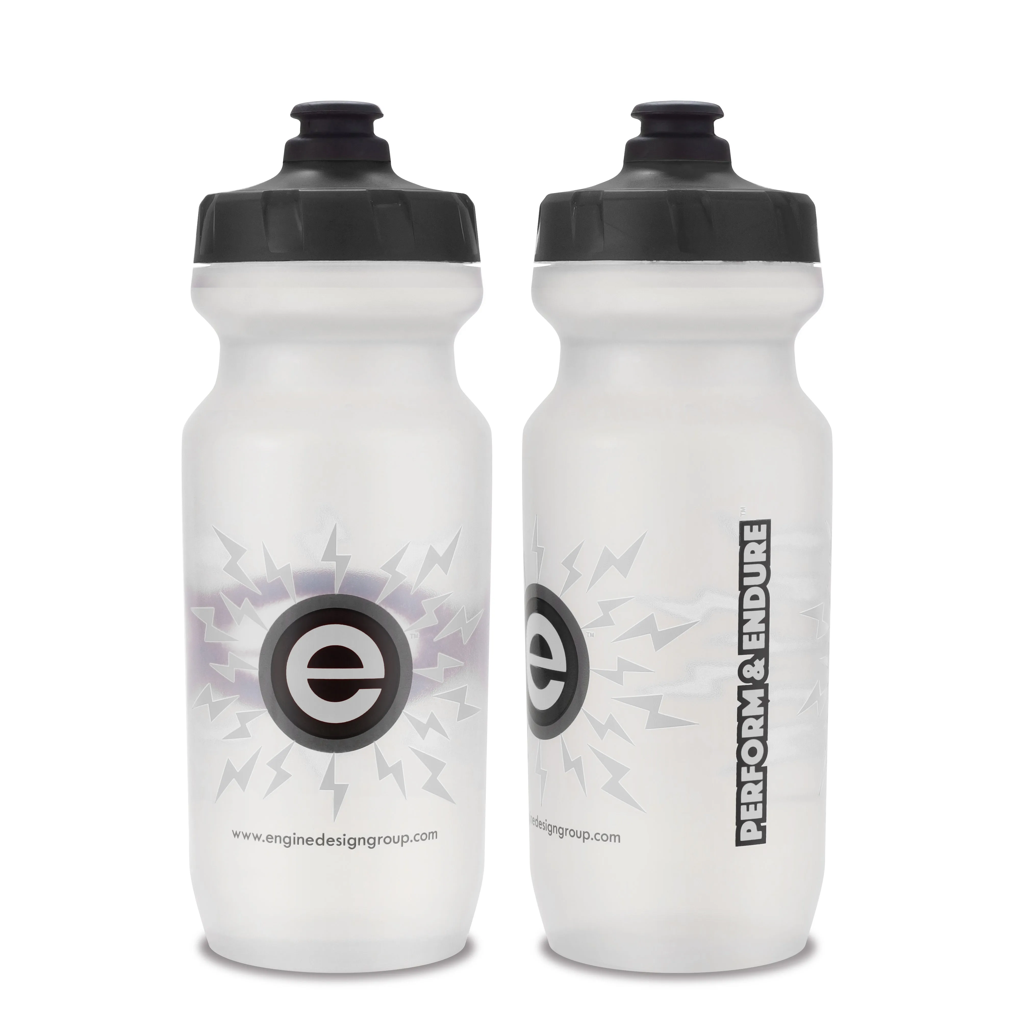 NGN Sport – High Performance Bike Water Bottles – 21 oz | Clear & Gray (2-Pack)