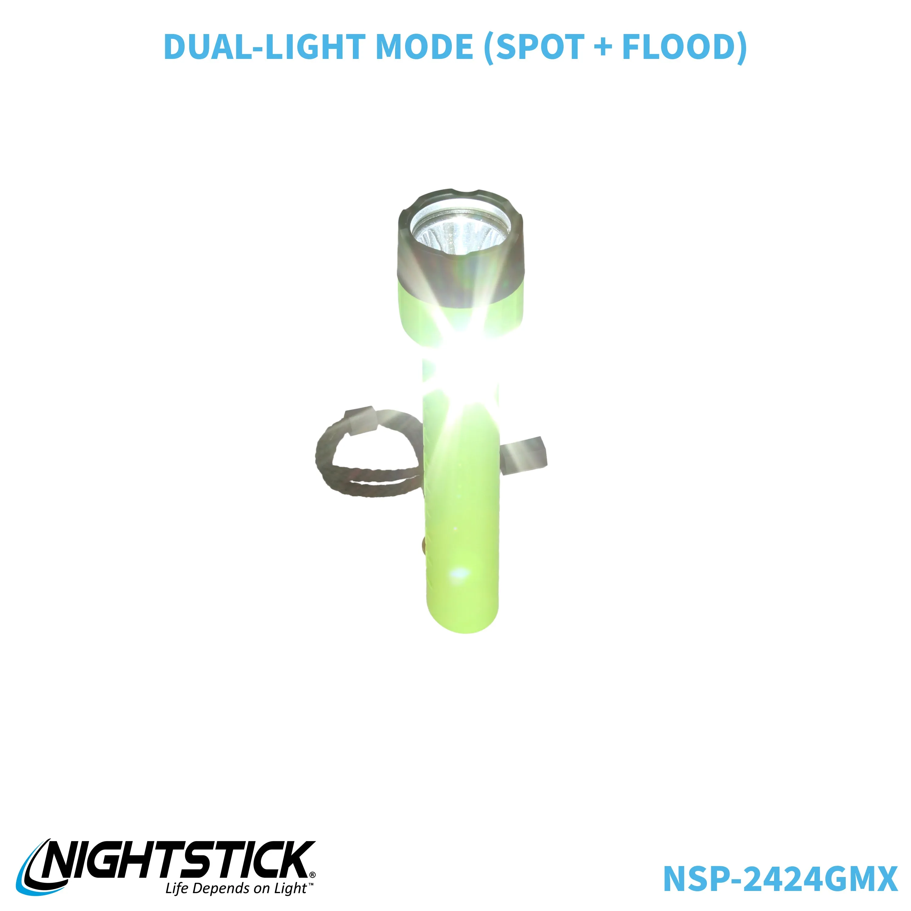 NSP-2424GMX: Dual-Light Flashlight w/Dual Magnets - 3 AA