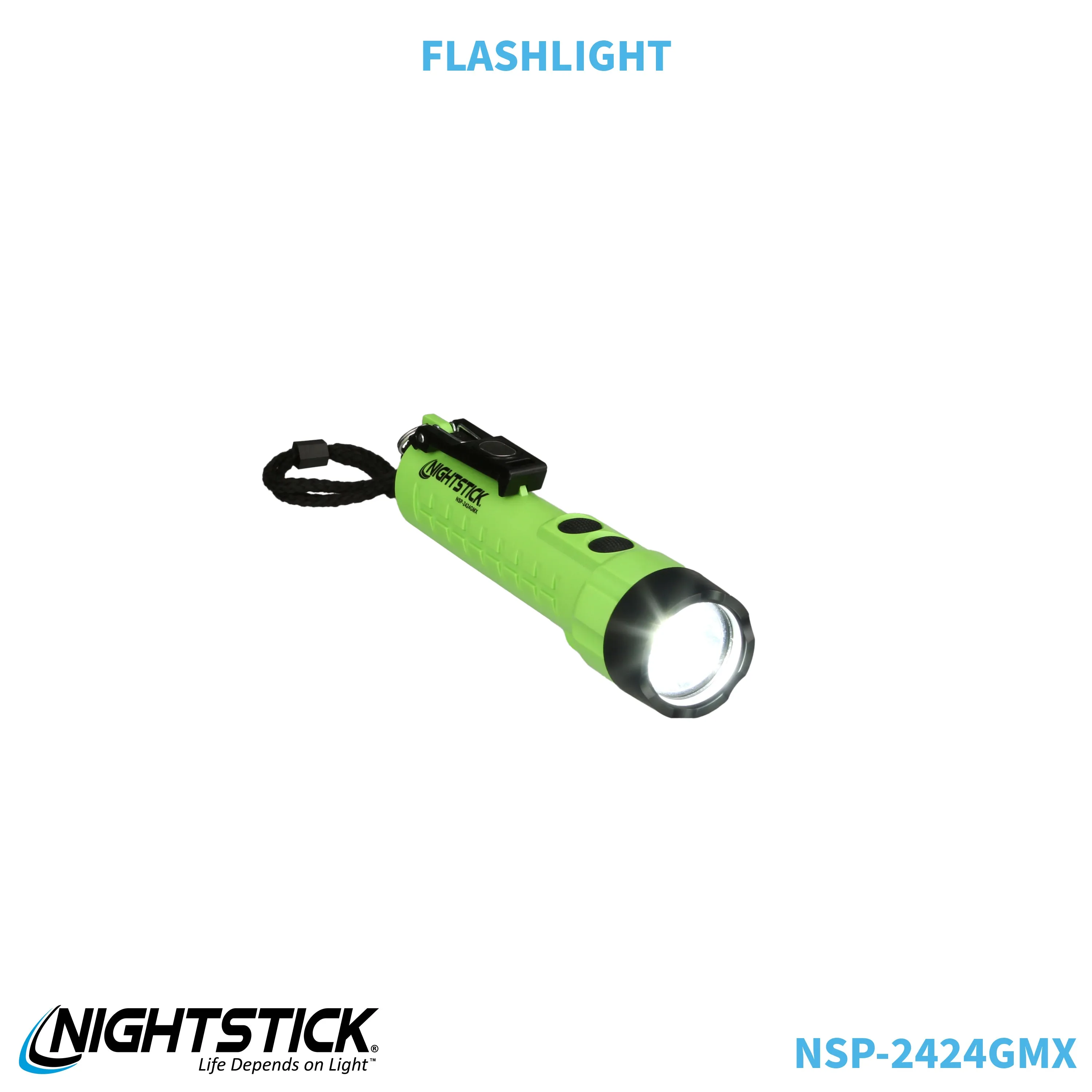 NSP-2424GMX: Dual-Light Flashlight w/Dual Magnets - 3 AA