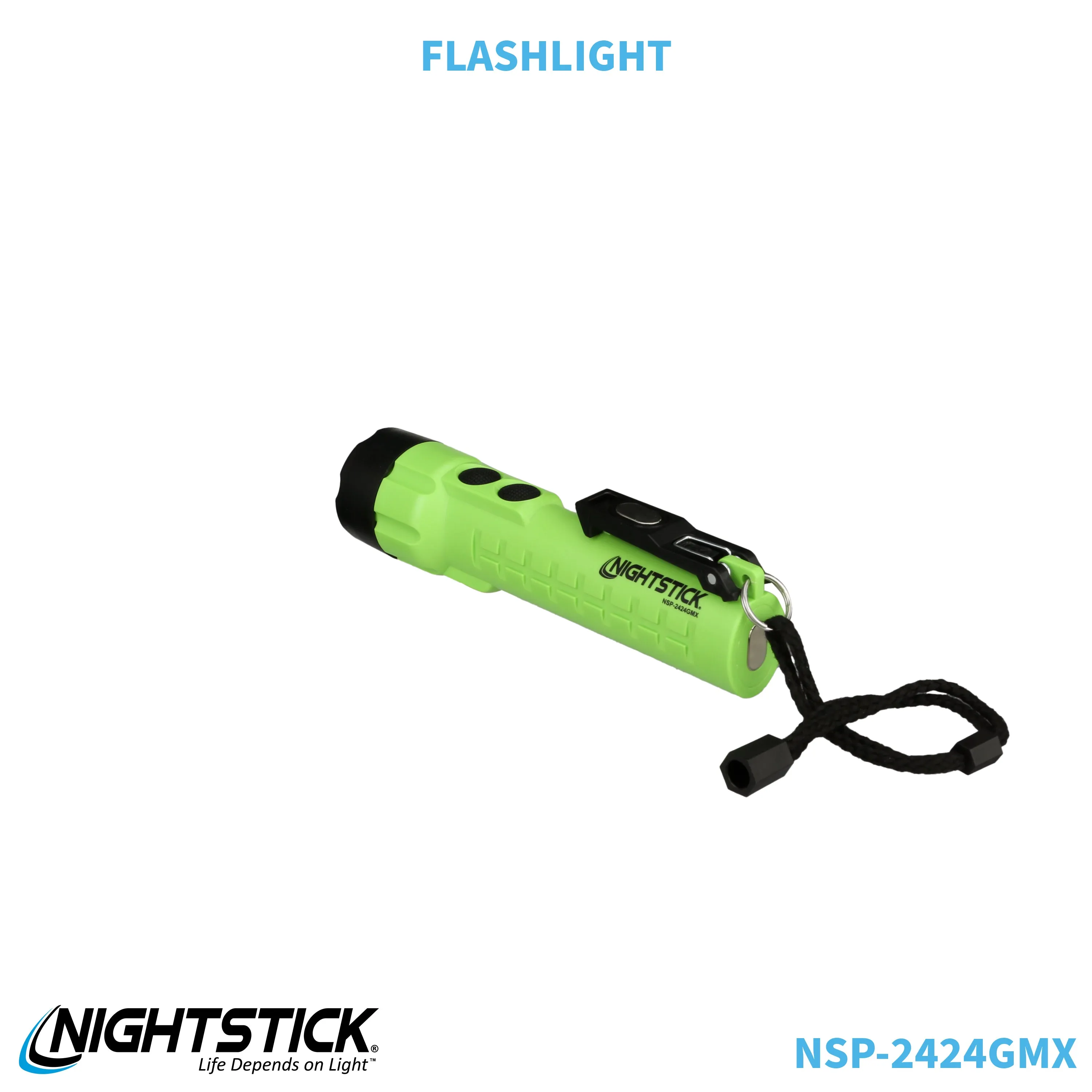 NSP-2424GMX: Dual-Light Flashlight w/Dual Magnets - 3 AA