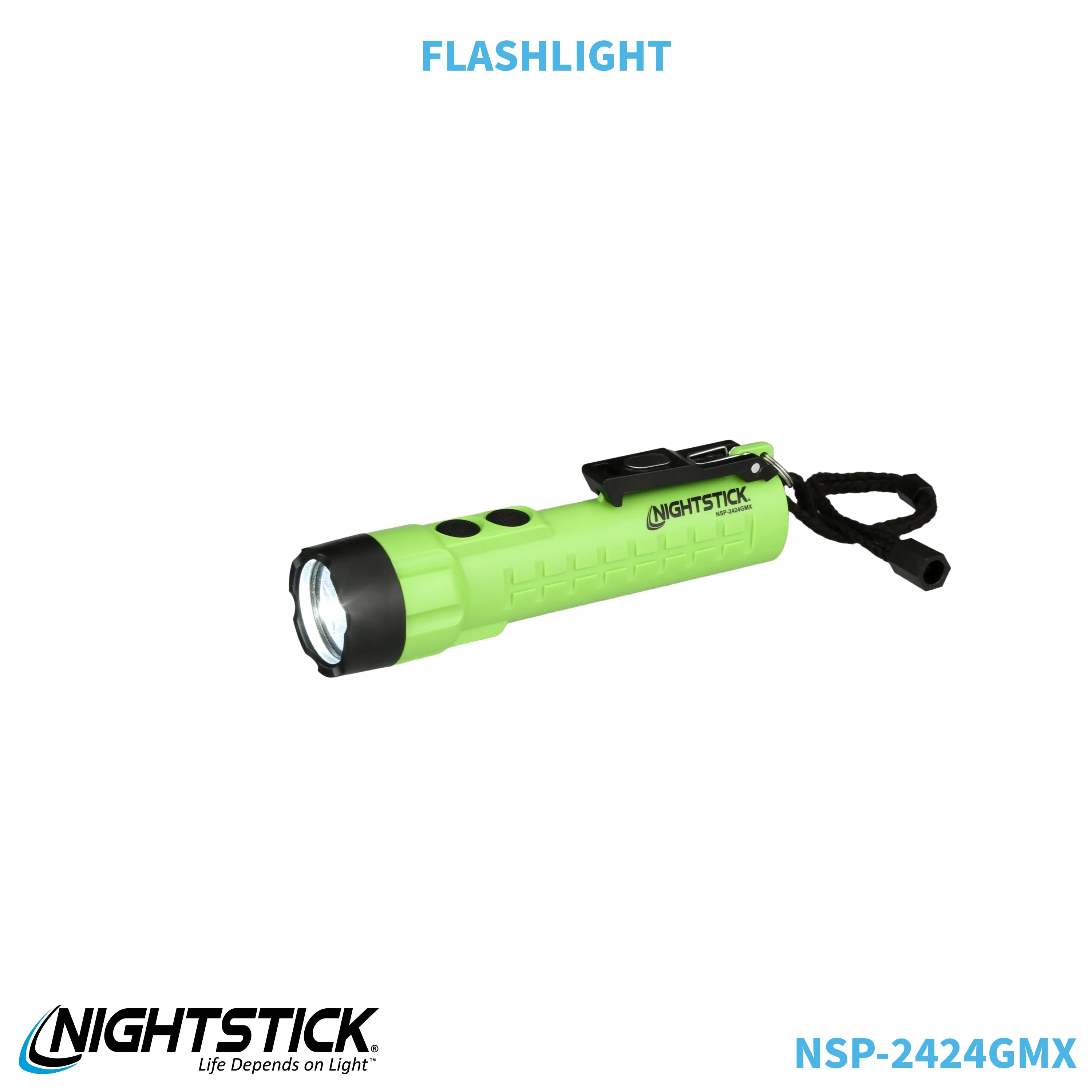 NSP-2424GMX: Dual-Light Flashlight w/Dual Magnets - 3 AA