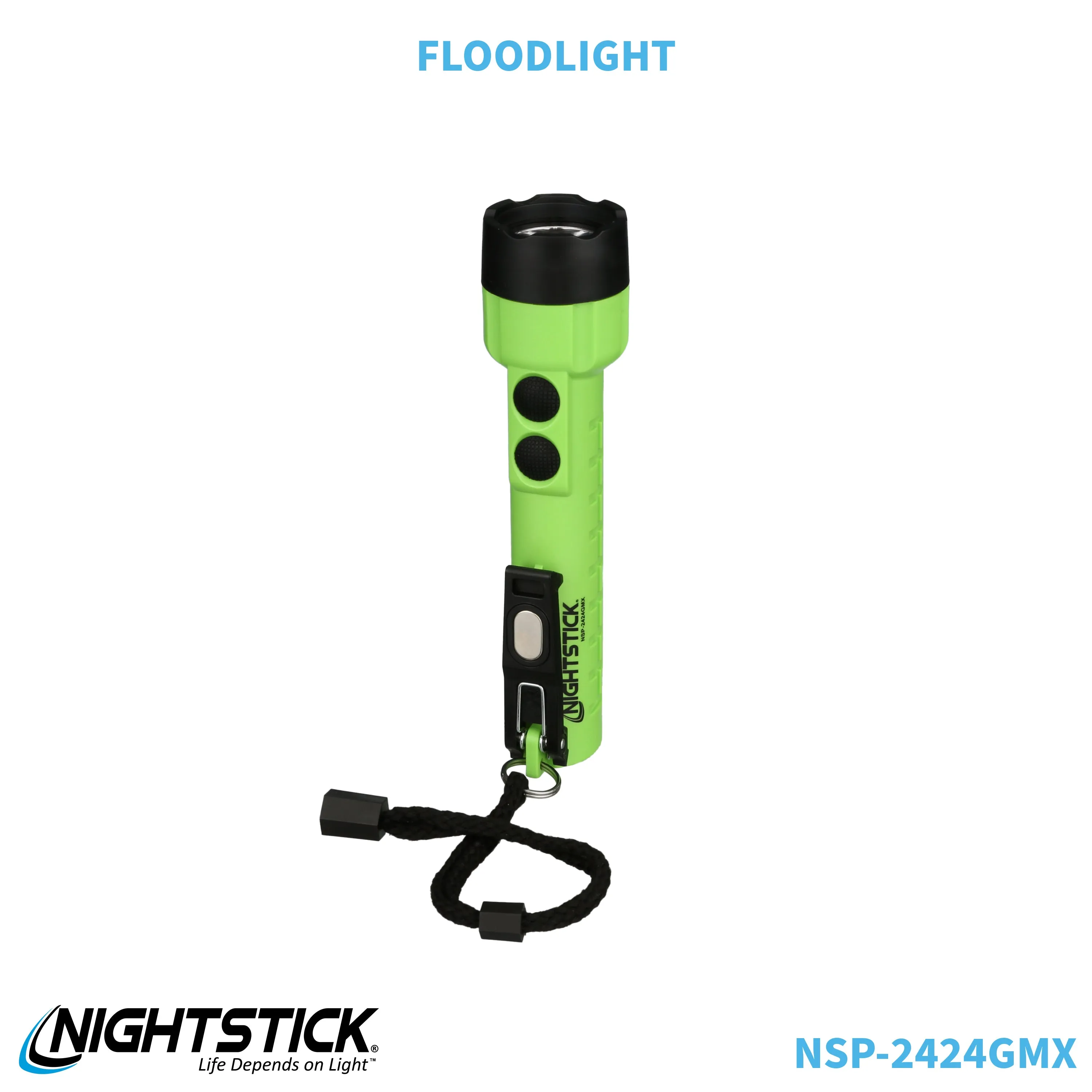 NSP-2424GMX: Dual-Light Flashlight w/Dual Magnets - 3 AA