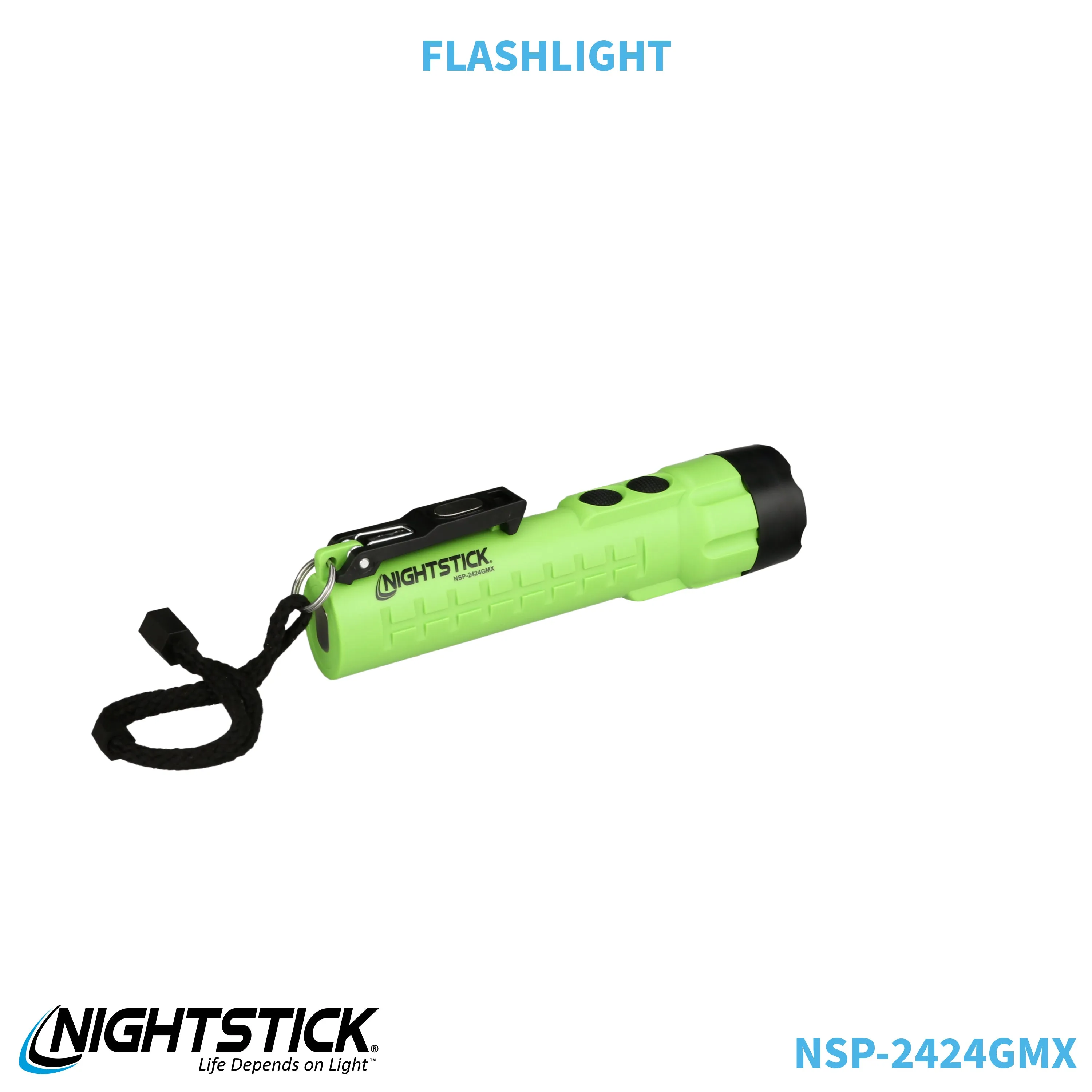 NSP-2424GMX: Dual-Light Flashlight w/Dual Magnets - 3 AA