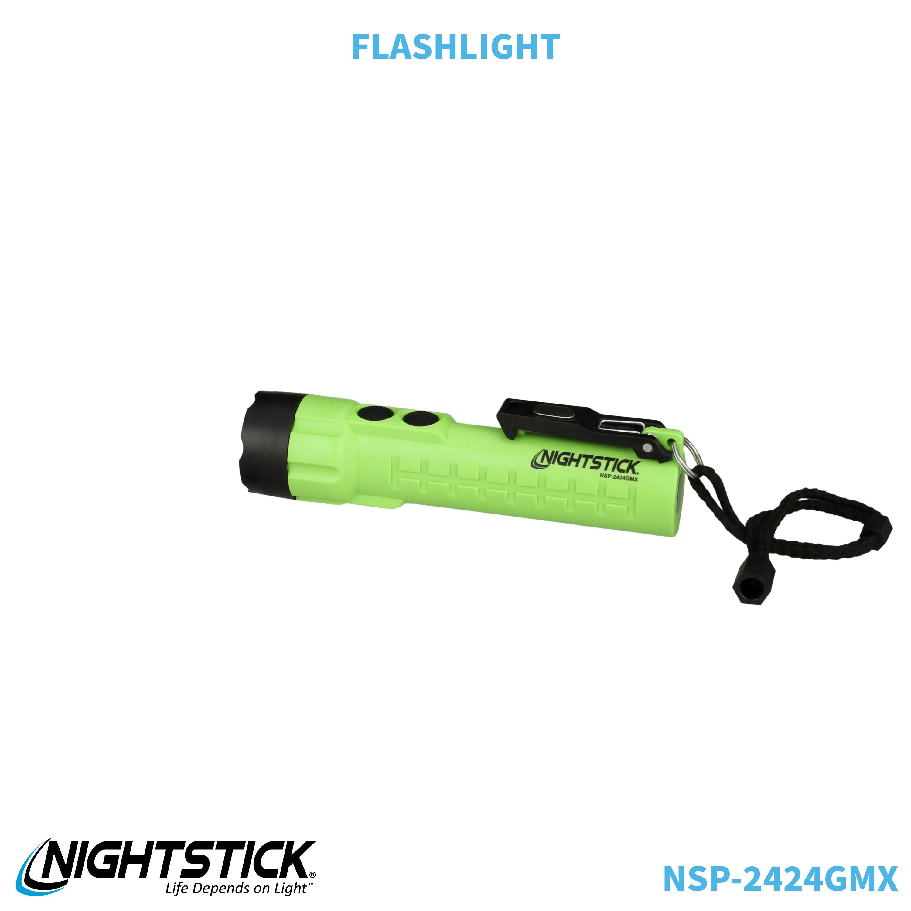 NSP-2424GMX: Dual-Light Flashlight w/Dual Magnets - 3 AA