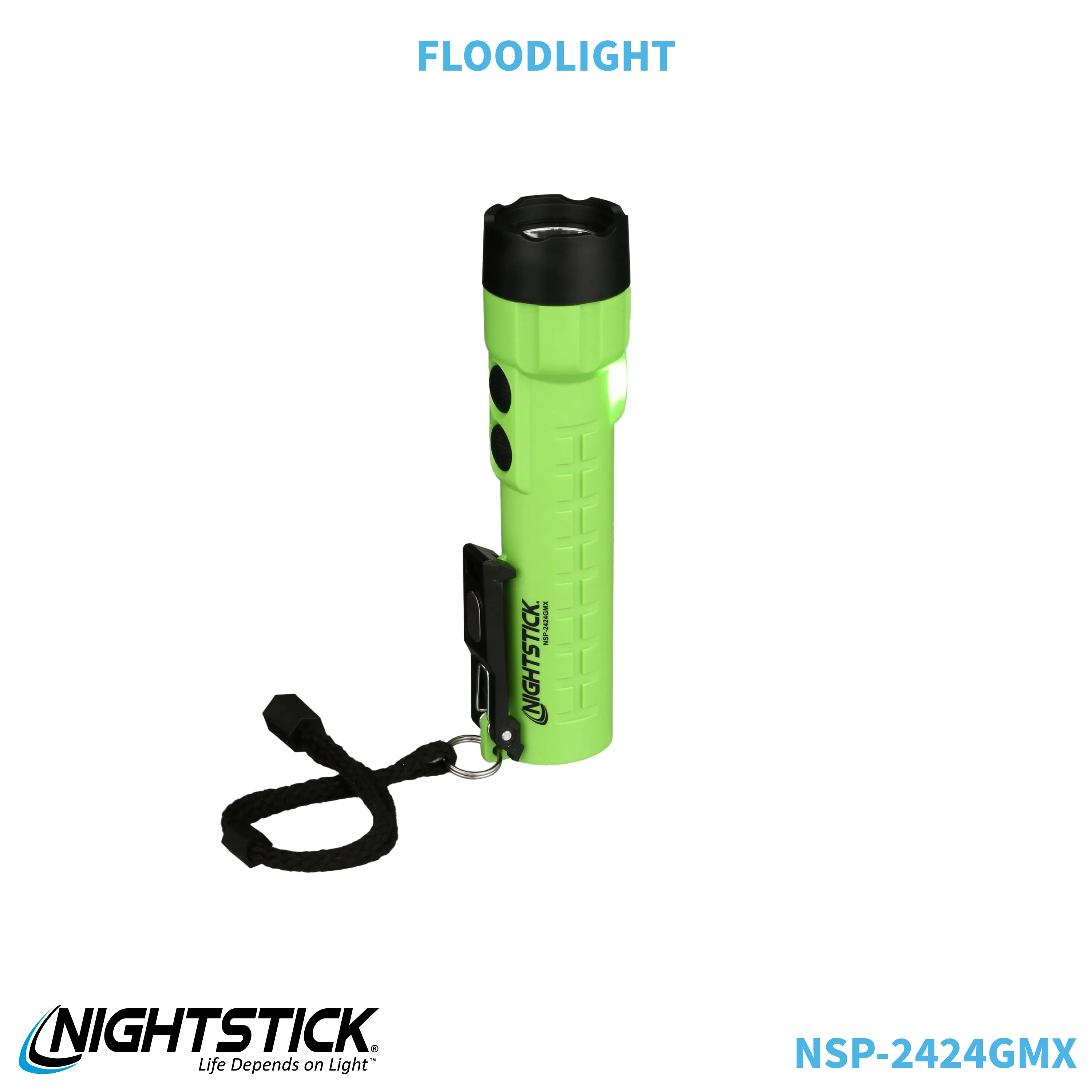 NSP-2424GMX: Dual-Light Flashlight w/Dual Magnets - 3 AA