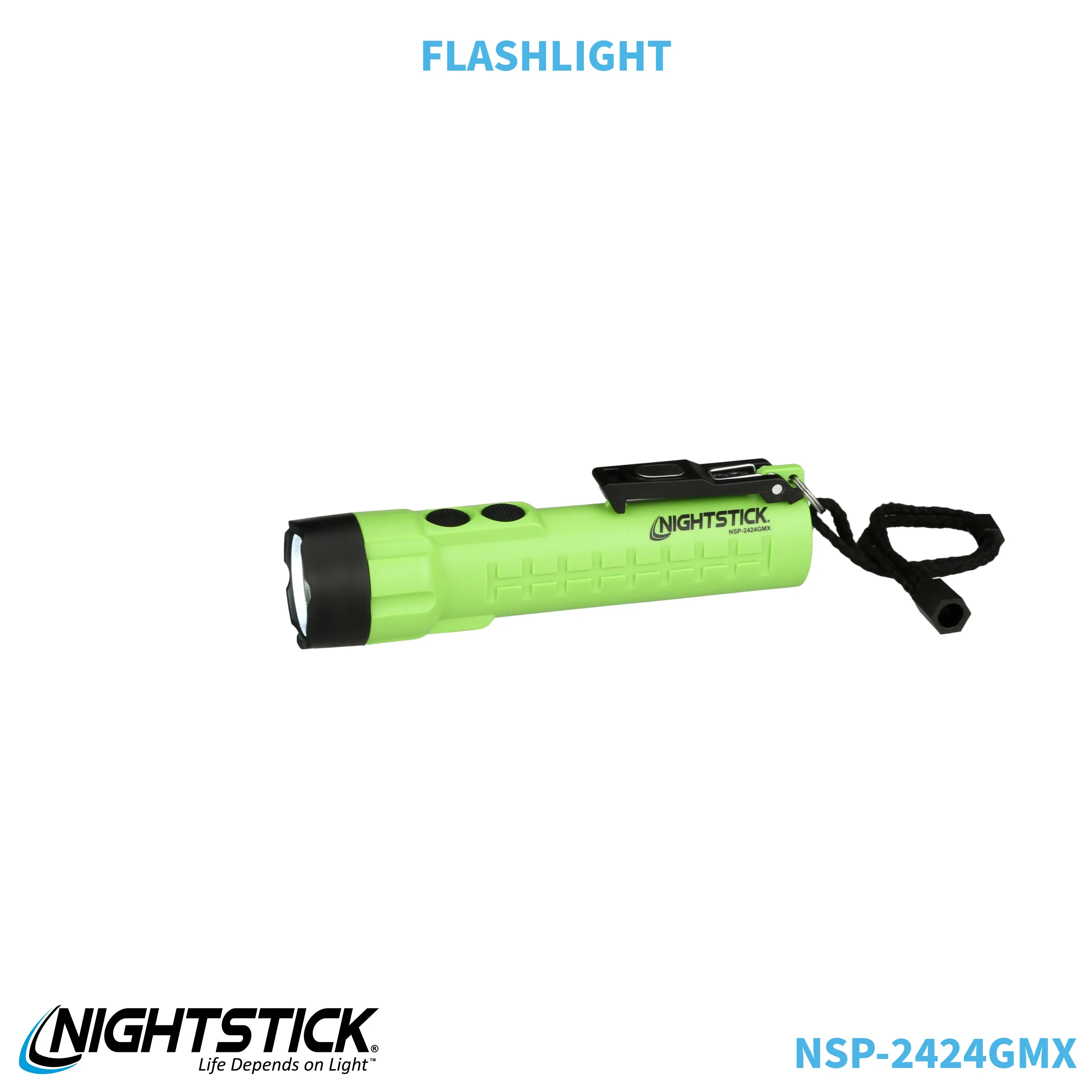 NSP-2424GMX: Dual-Light Flashlight w/Dual Magnets - 3 AA