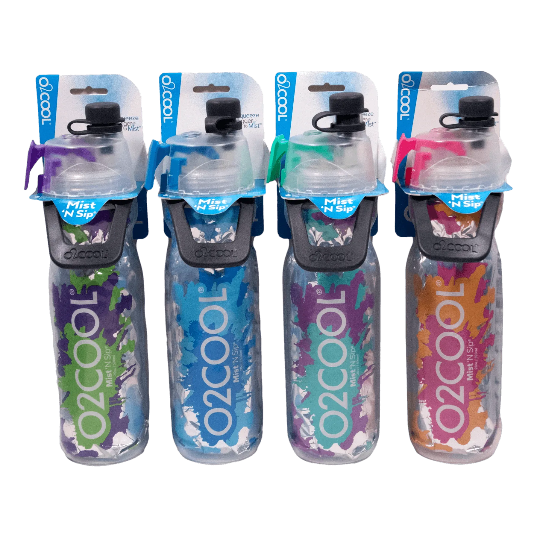 O2Cool Elite Mist 'N Sip 20Oz Water Bottle Variety 12 Pack