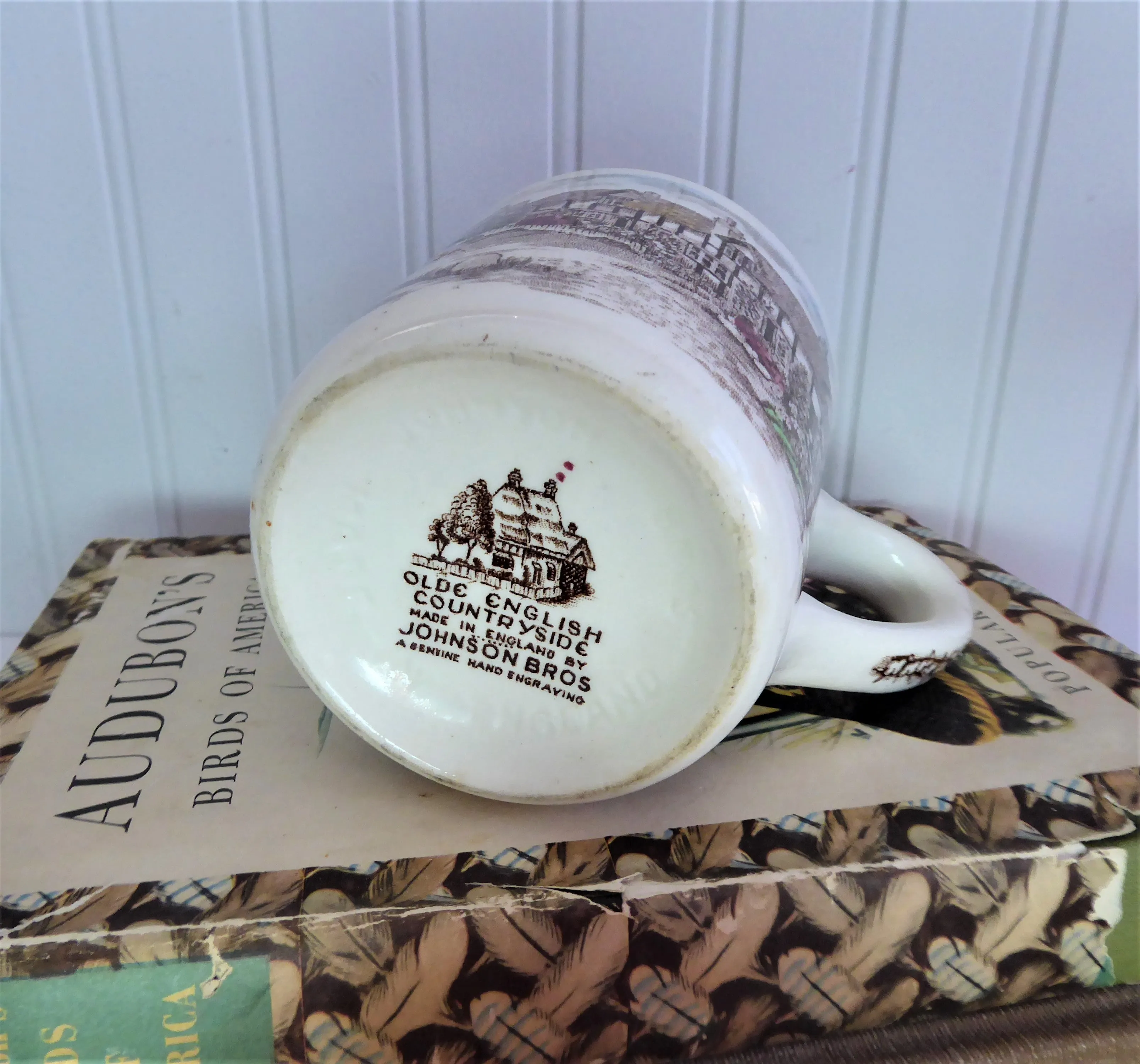 Olde English Countryside Mug Johnson Brothers Brown Transferware 8 Oz