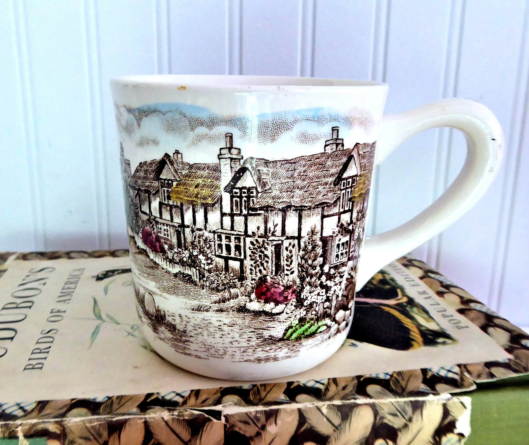 Olde English Countryside Mug Johnson Brothers Brown Transferware 8 Oz