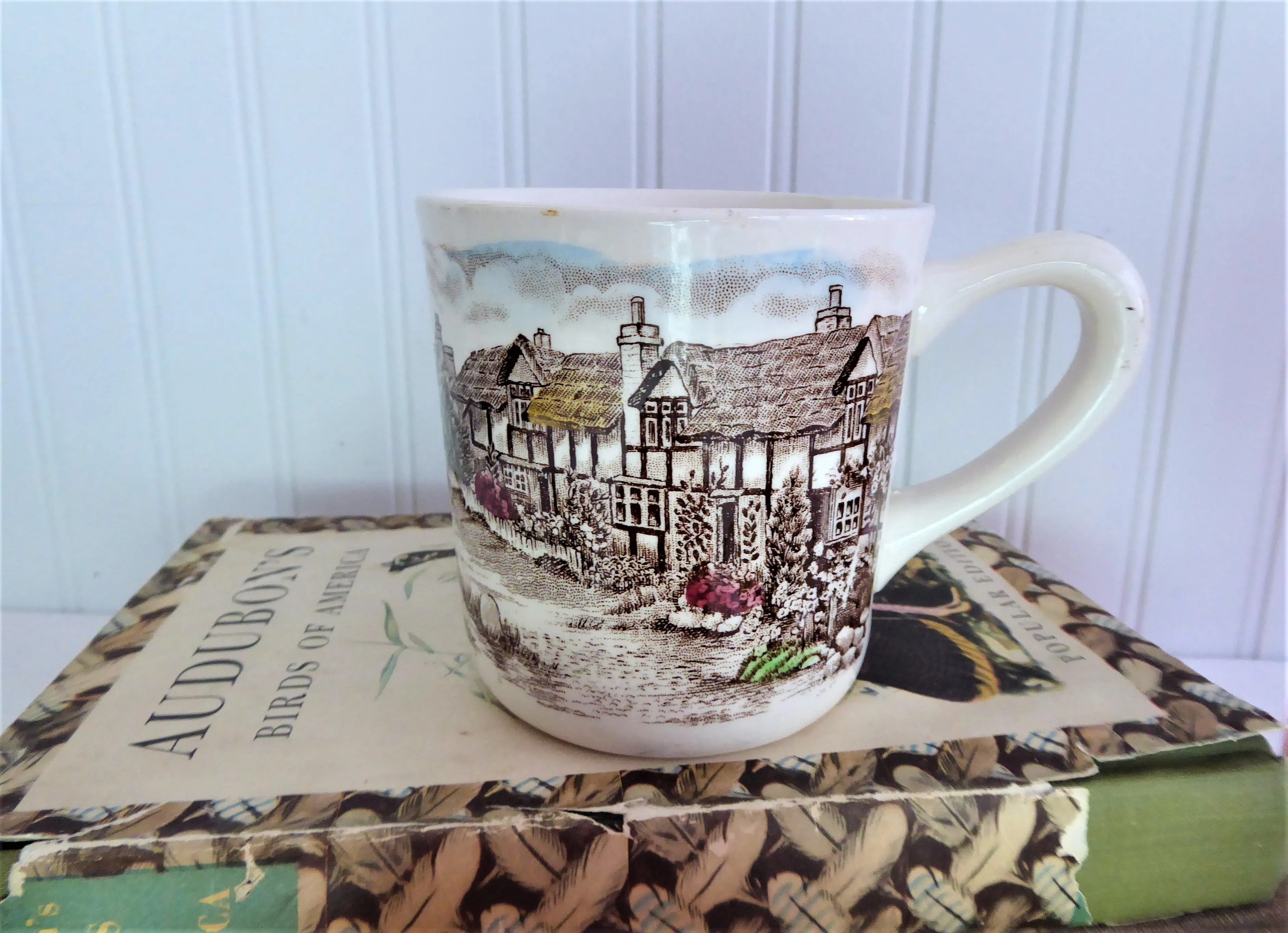 Olde English Countryside Mug Johnson Brothers Brown Transferware 8 Oz