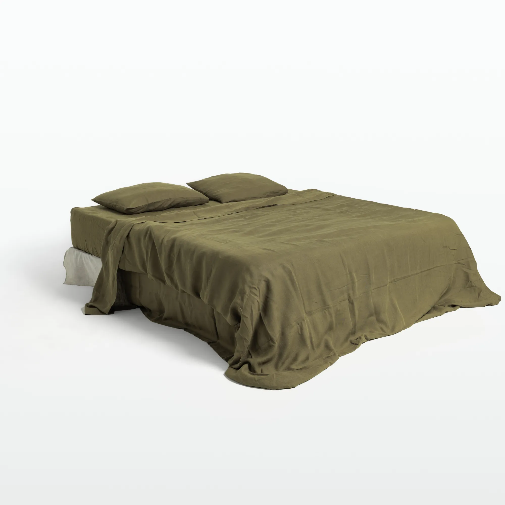 Olive Linen Bedding Set (4 pcs)