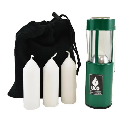 Original Candle Lantern Value Pack - 3 Candles and Storage Bag, Green