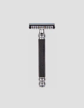 Parker - 26C Safety Razor, 3 piece, Open Comb, Black and Chrome Handle