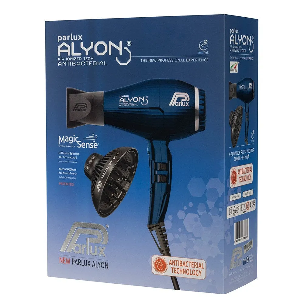 Parlux Alyon Air Ionizer Dryer - Midnight Blue 2250W With Diffuser Pack