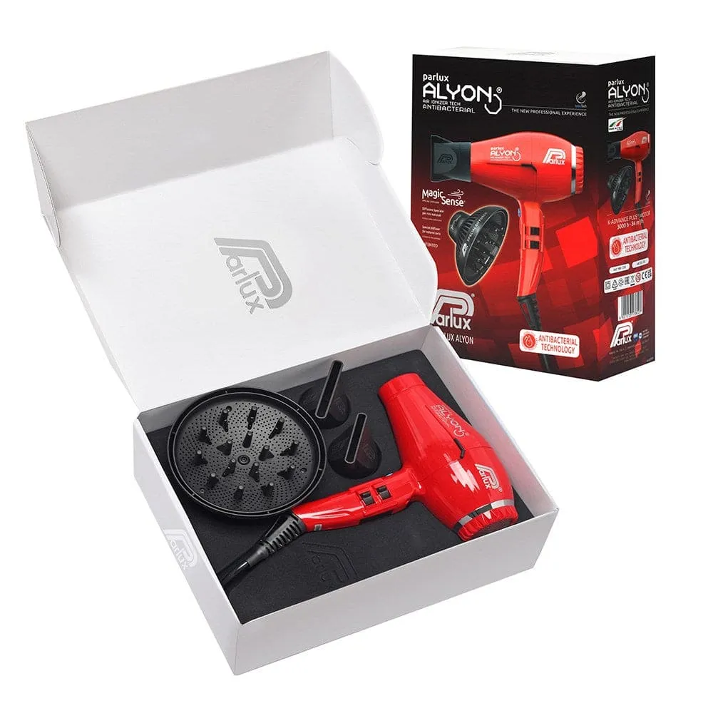 Parlux Alyon Air Ionizer Dryer - Red 2250W With Diffuser Pack