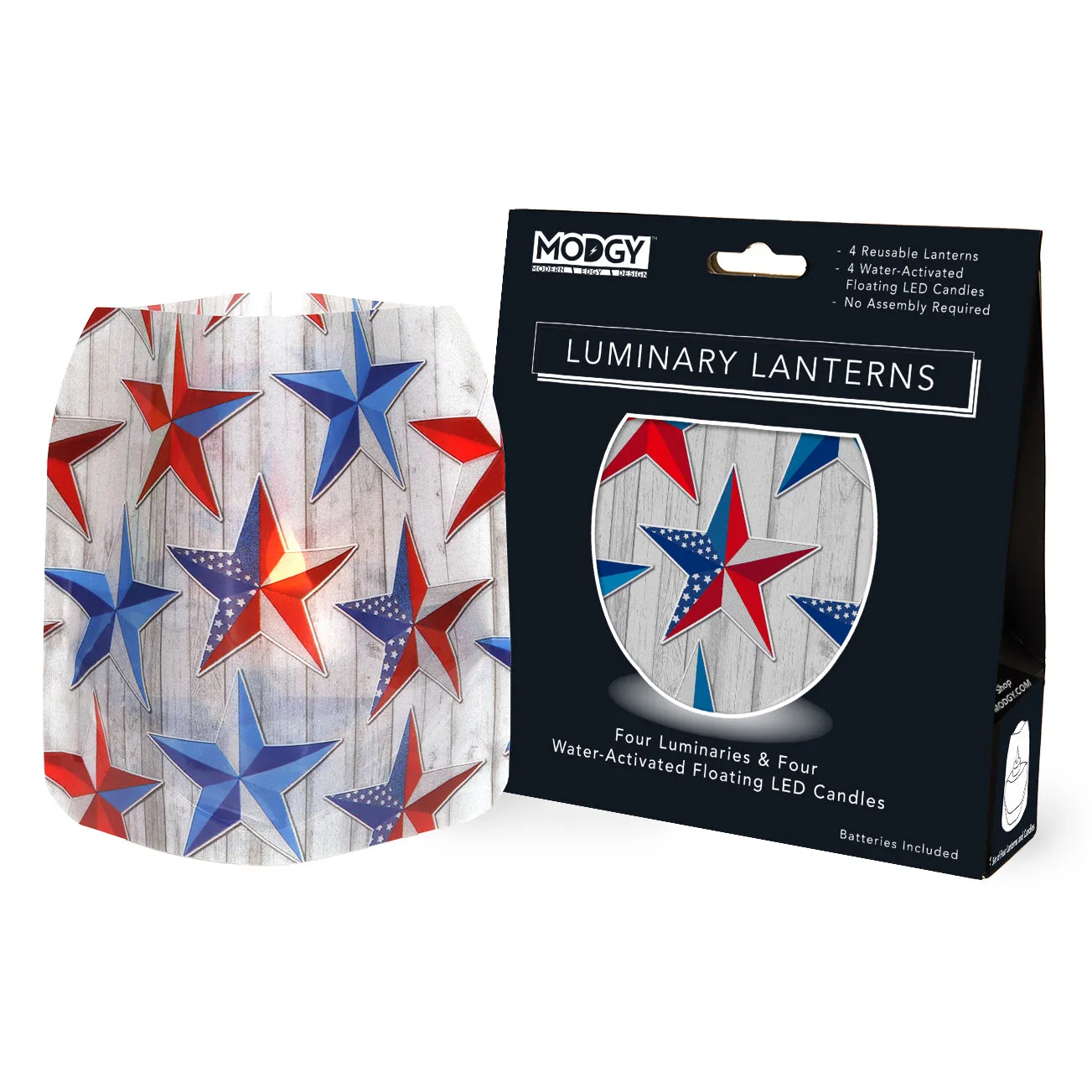 Patriotic Barn Stars Luminary