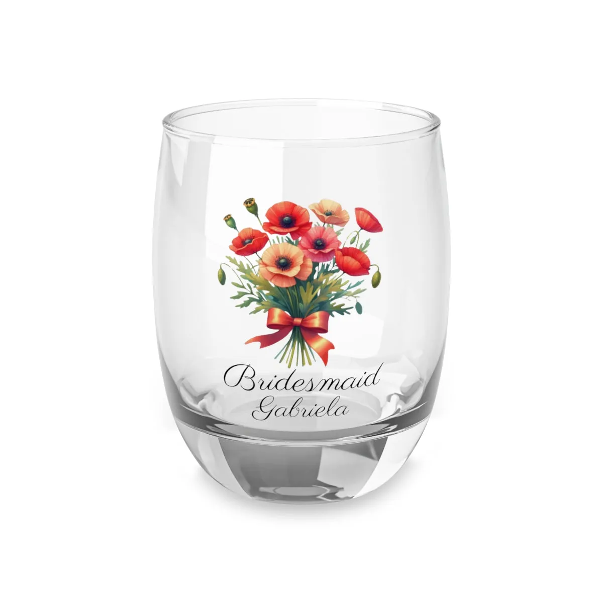 Personalised Floral Bouquet Wine Glass, Stemless Wine Glass, Whiskey Glass, Rocks Glass