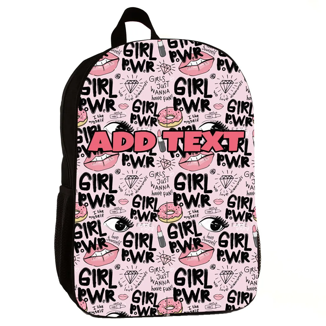 Personalized Backpacks, Lunch Bags, Duffel Bags, or Water Bottles with Full-Color - Girl Power