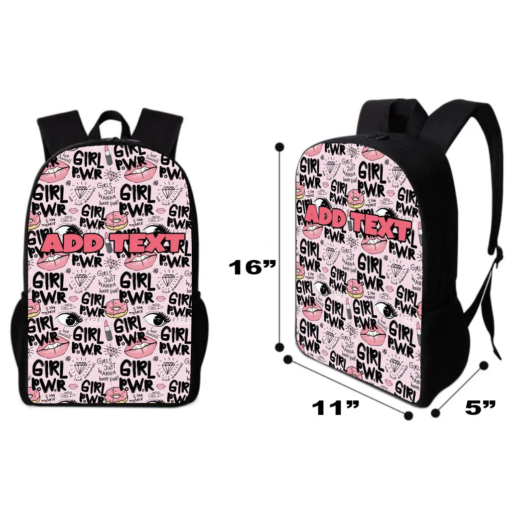 Personalized Backpacks, Lunch Bags, Duffel Bags, or Water Bottles with Full-Color - Girl Power