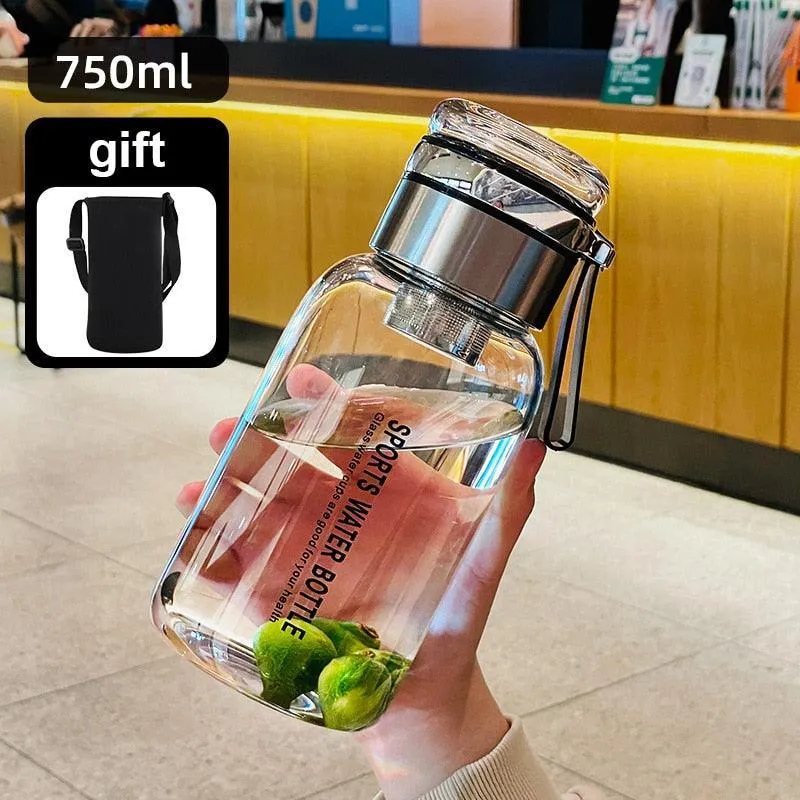 Portable Giant Glass Water Bottle