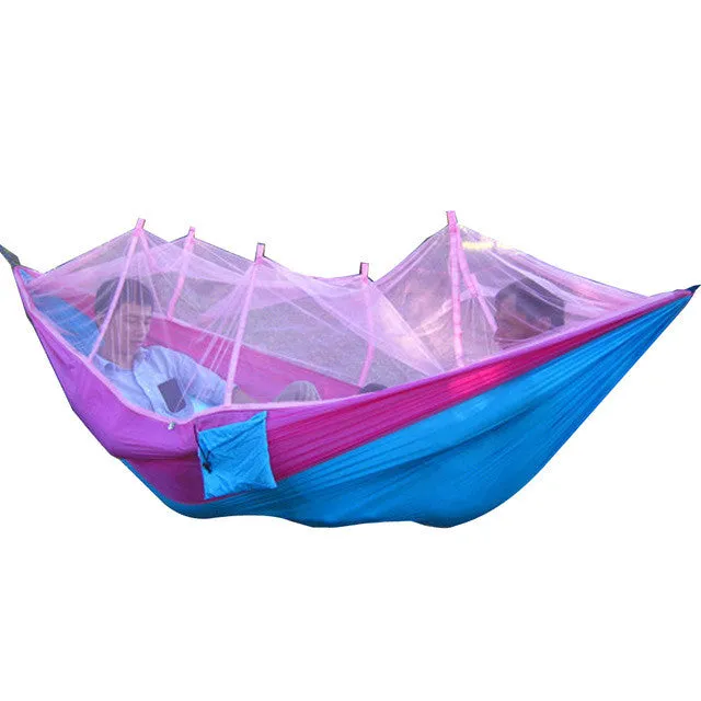 Portable Tents High Strength Parachute Fabric Outdoor Camping Hammock Hanging Bed With Mosquito Net Sleeping Hammock