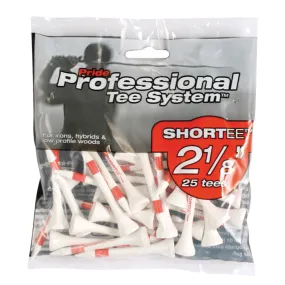 Pride Pro Shortee 2.125" Tees (Pack of 25) - Red