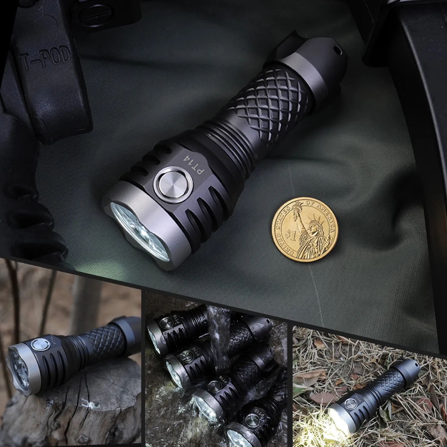 PT14 USB Rechargeable 900 Lumens EDC Flashlight