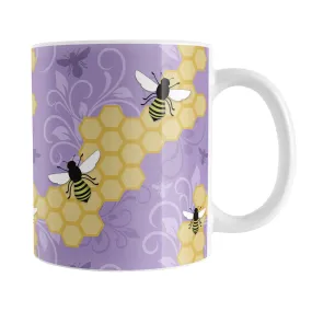 Purple Honeycomb Bee Mug