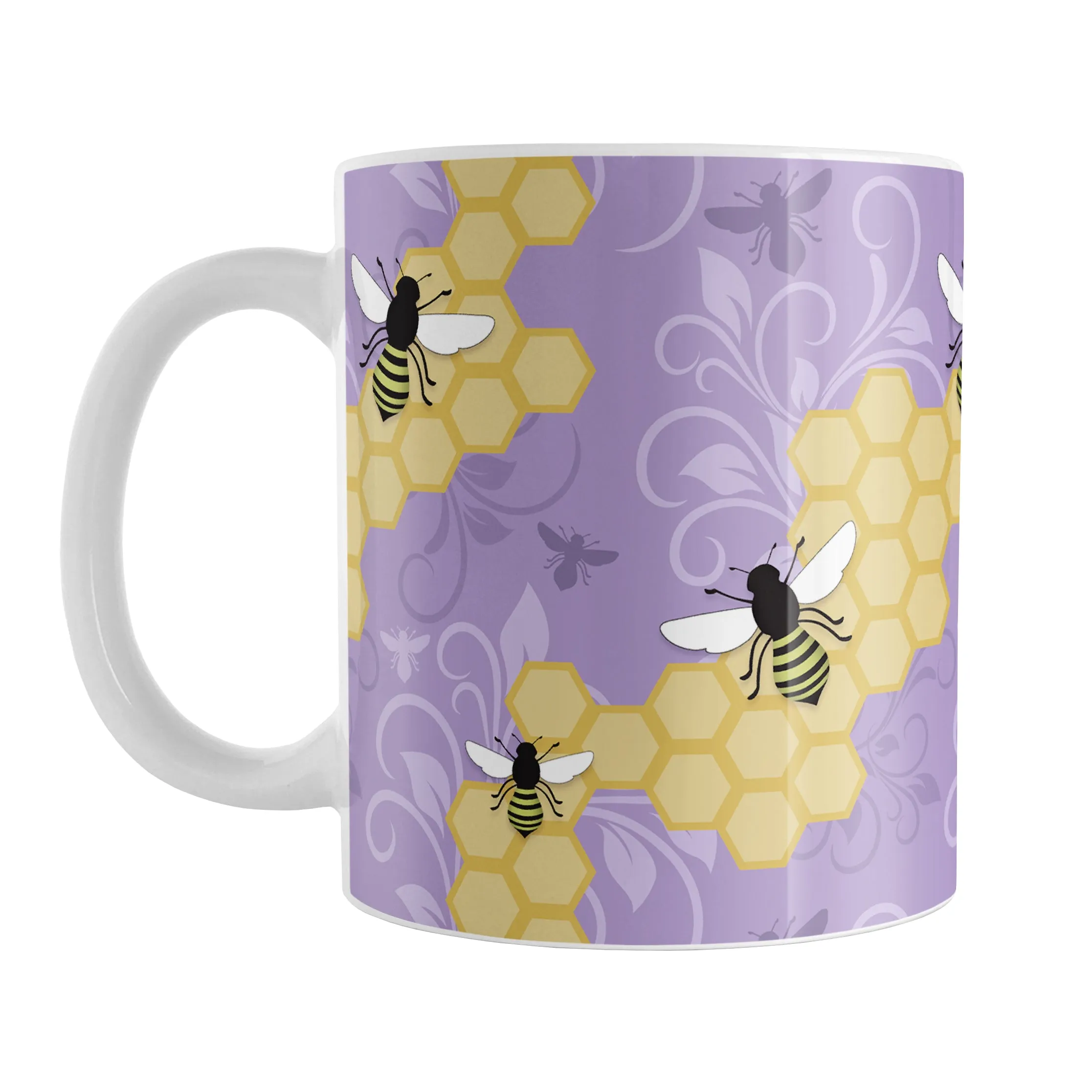 Purple Honeycomb Bee Mug