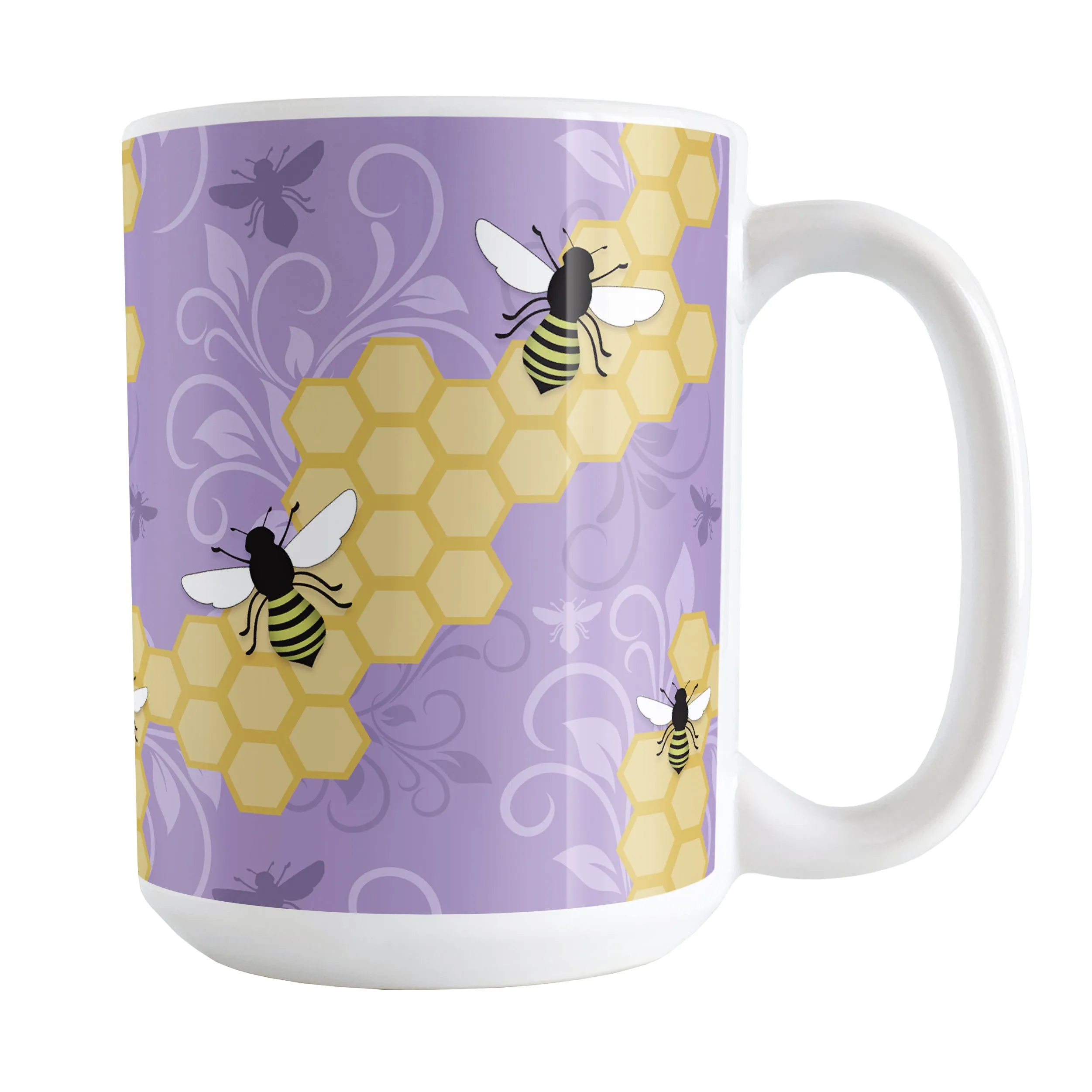 Purple Honeycomb Bee Mug