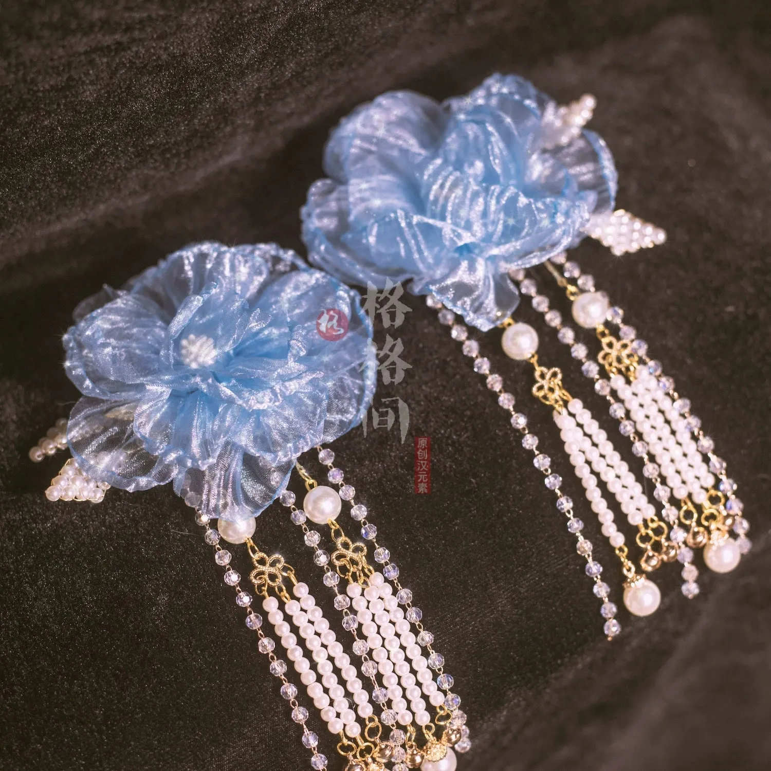 Qing Mu 清雾 Clear Mist Flower Fairy Hair Clips