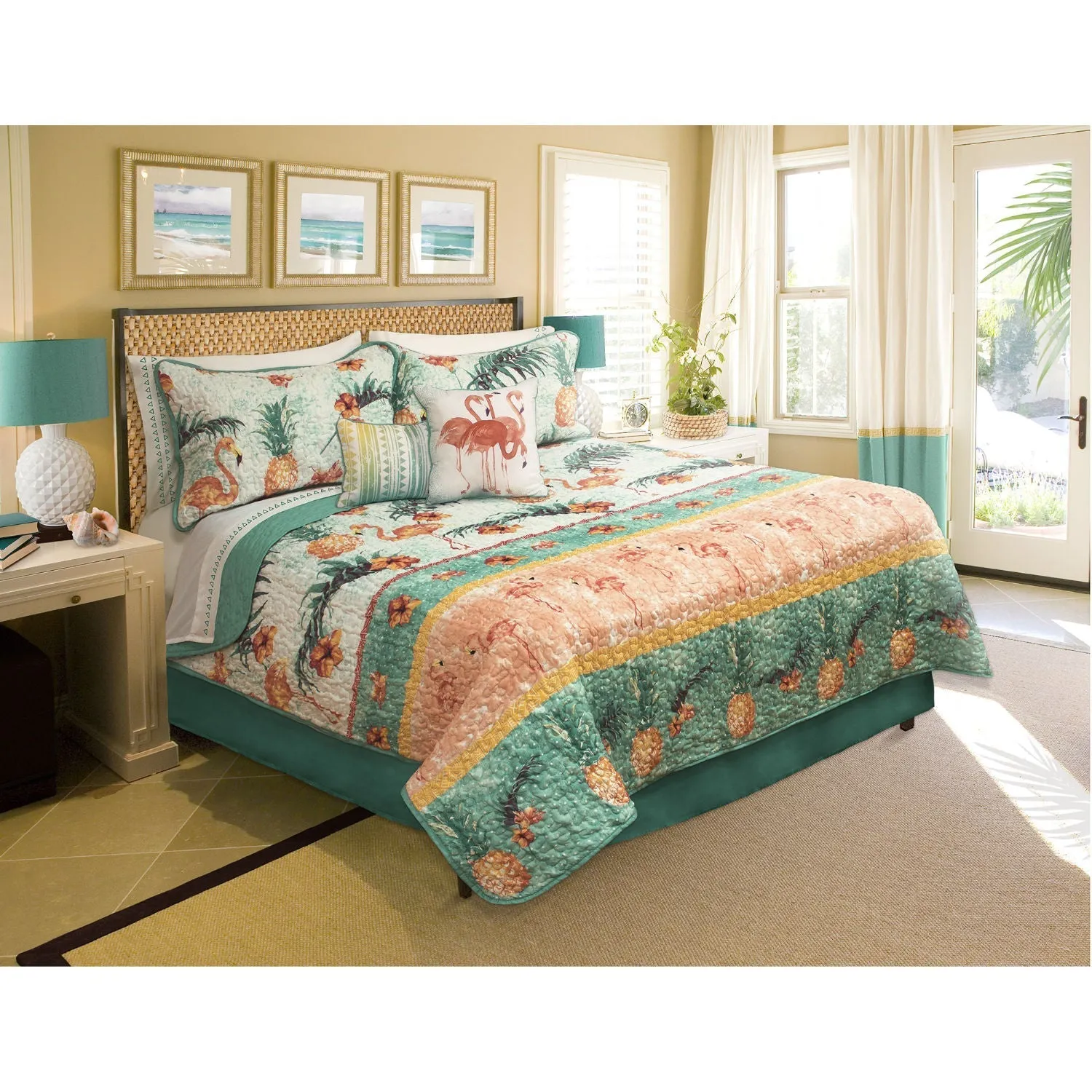 Quilt Bedding Set 5 Piece Printed Double/Queen Maui