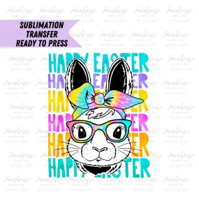 Ready To Press, Sublimation Transfers, DIY Shirt, Sublimation, Transfer Ready To Press, Hipster Tie Dye Happy Easter Heat Transfer Design