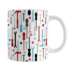 Red Turquoise Tools Pattern Mug