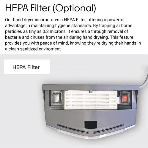 RevSquared Hand Dryer HEPA FILTER (Accessory) - for the RevSquared HD350 High-Speed Hand Dryer