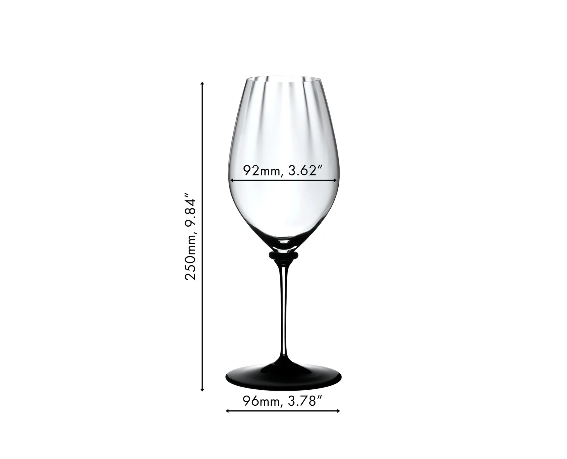 Riedel 4-Piece Fatto A Mano Performance Riesling Wine Glass with Black Base, 22 Oz