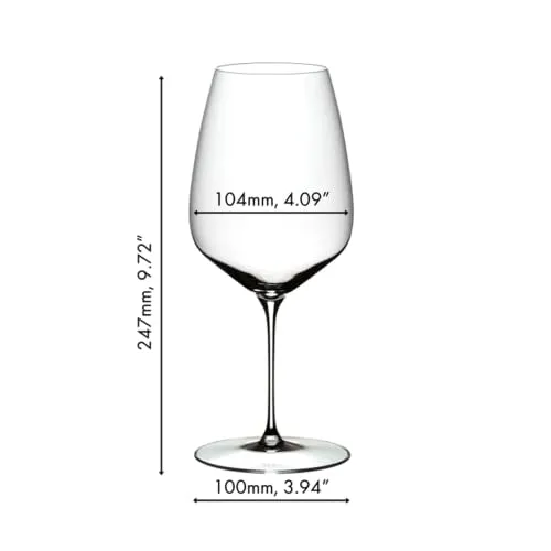 Riedel Veloce 4-Piece Crystal Cabernet/Merlot Wine Glass Set, 29.1 Oz