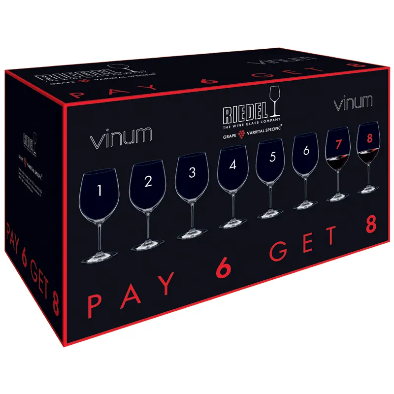 Riedel Vinum Bordeaux / Cabernet Sauvignon / Merlot Glass - Set of 8 - 7416/0