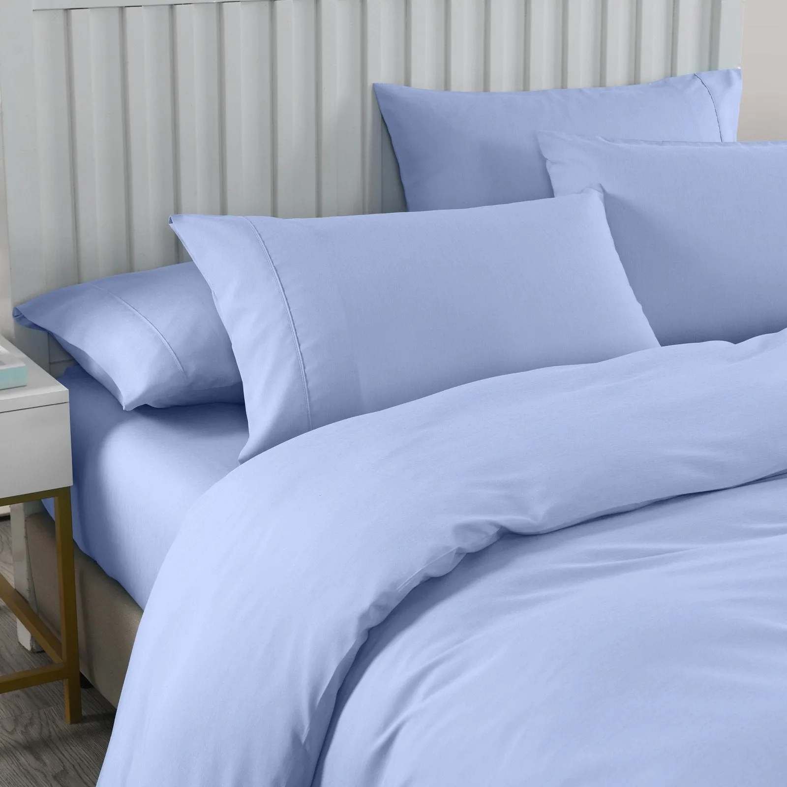 Royal Comfort 2000TC 6 Piece Bamboo Sheet & Quilt Cover Set Cooling Breathable King Light Blue