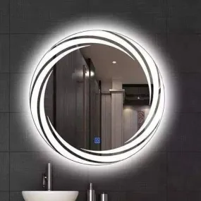 R.S Internationals Art Work Presents Wall Mounted Mirror for Living Room Bedroom Bathroom Stylish Decorative Mirror with Touch Sensor OR Lights 24X24