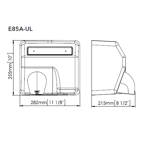 Saniflow® E85A-UL AUTOMATIC Hand Dryer - Cast Iron Cover with White Porcelain Enamel Finish