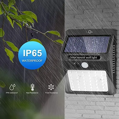 SEZAC Solar Lights Outdoor [42 LED/3 Working Mode], Solar Security Lights Solar Motion Sensor Lights Wireless IP 65 Waterproof Outdoor Lights for Garden Fence Patio Garage (6 Pack)