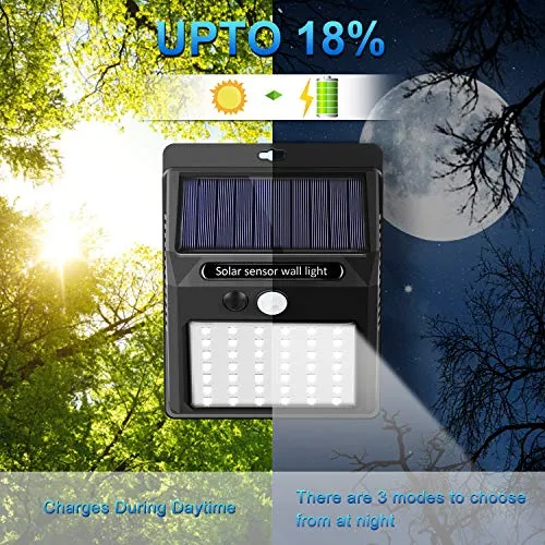 SEZAC Solar Lights Outdoor [42 LED/3 Working Mode], Solar Security Lights Solar Motion Sensor Lights Wireless IP 65 Waterproof Outdoor Lights for Garden Fence Patio Garage (6 Pack)